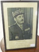 A Black and White Photograph depicting Le General Guillaume and signed and dated, with