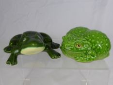 Collection of Porcelain, Ceramic and Resin Frogs and Toads.