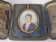 Victorian Miniature of a Young Boy, the image forms part of a mourning locket, the frame