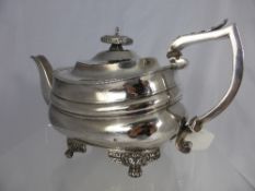 Georgian solid silver teapot, London hallmarked, dated 1817 / 18, mm George Hunter II, approx. 700