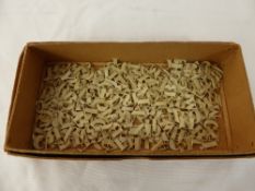 A Box of Miscellaneous Hand Carved Ivory letters.