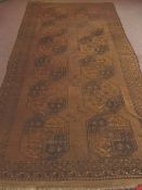 Large Middle Eastern Wool Carpet, central geometric designs throughout, with tones of brown,