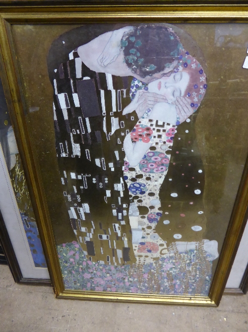 Four Prints of original works from Gustav Klimt including The Kiss, Judith und Polo Fernes, The