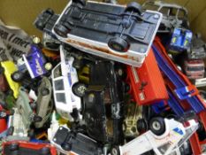 A large collection of model cars and vans incl. Corgi and Corgi Junior, unboxed.