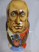 A wooden Babushka - the dolls depicting Russian presidents