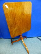 A Victorian mahogany tilt top occasional table on tripod base with turned column, approx. 50 x 60