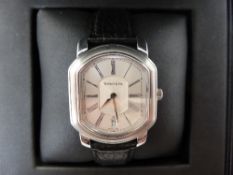 A Gent`s Tiffany & Co. Stainless Steel Wristwatch having original guarantee and box.