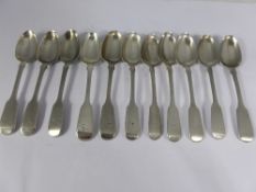 Eight Victorian solid silver teaspoons, London hallmarked, mm William Eaton together with three