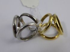 Two Silver Scarf Rings, London hallmark and the other silver gilt.