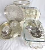 Miscellaneous Silver Plate including a cut glass fruit bowl with an EPNS rim, glass vegetable