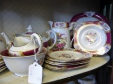 A collection of Grosvenor China (Ye Olde English) comprising Tea Pot, milk jug, sugar bowl, 6