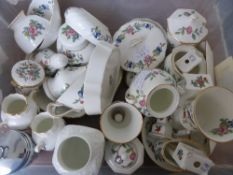 Two Boxes of Aynsley Bone China including two Cabinet Plates, a planter, scalloped posy vase,