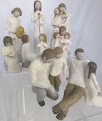 Collection of Willow Tree Ceramic Figures, including `Love`, `Together`, `Father and Daughter`, `