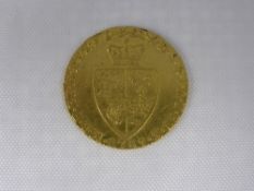 George III 1787 Gold Spade Guinea, 8.4 grams.