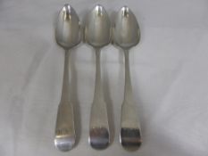 Three George III Scottish solid silver table spoons, Edinburgh hallmark, mm Alexander Henderson (3)