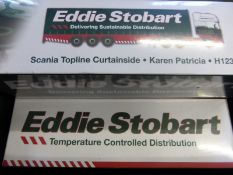 Three Atlas Edition Eddie Stobart model trucks comprising two Volvo FH fridge trailers "Emma Jade"