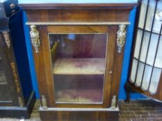 Mid Victorian Rosewood Pier Cabinet, single glazed front and single shelf to the interior, the