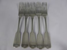 Four Victorian solid silver table forks, London hallmarked, dated 1846 / 47, mm John Robert Harris