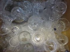 Collection of miscellaneous cut glass including Stewart Crystal Flower Vase, engraved wine glass,