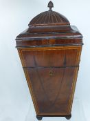 A Converted Antique Mahogany Regency Knife Box the sarcophagus style box having inlay to front,