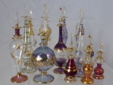 A Collection of Hand Blown Glass Perfume Bottles with glass wands (14)