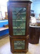 George III Cross Bands double corner cupboard with reeded sides, 193 x 90 cms.
