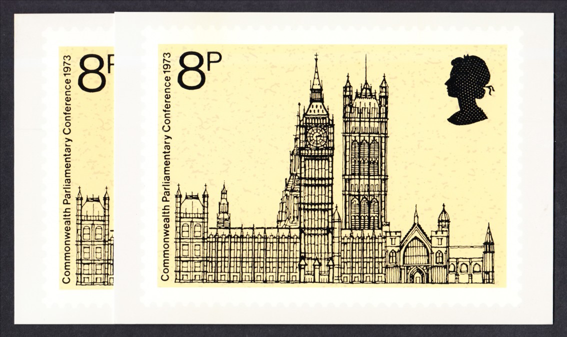 1973 Parliament x 2 Mint, fine. Cat £80 (2 cards)