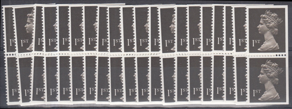 1st Harrison vertical pair imperf right, top & bottom x 20 pairs U/M, fine. SG X1447 Retail £400 (