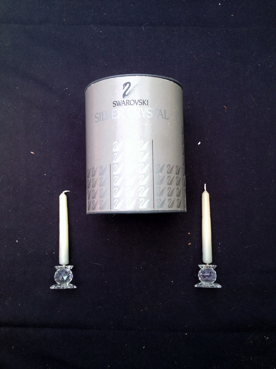 2 small swarvoski candle holders no reserve