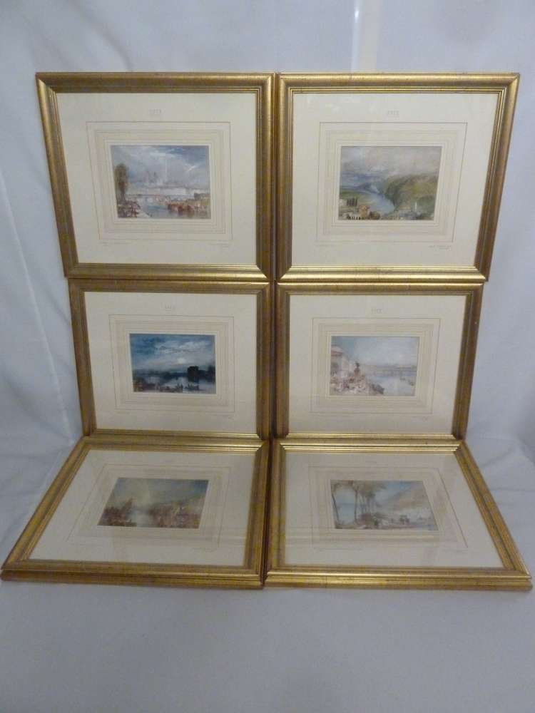 Six limited edition JMW Turner prints from the Tate Gallery, signed and numbered with
