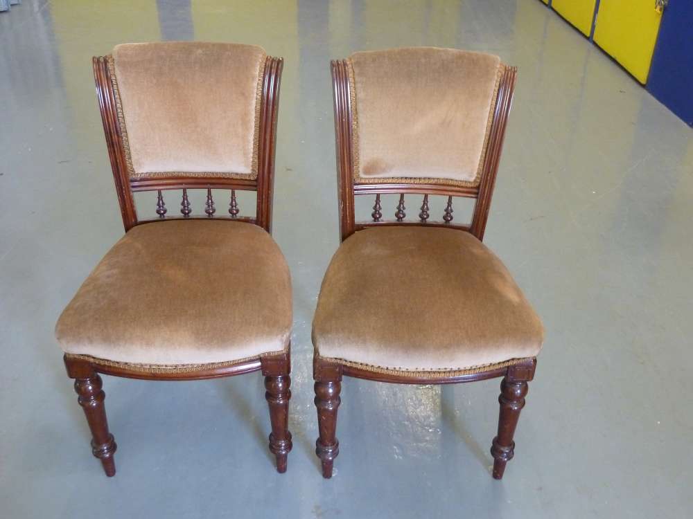 Pair of Victorian upholstered chairs