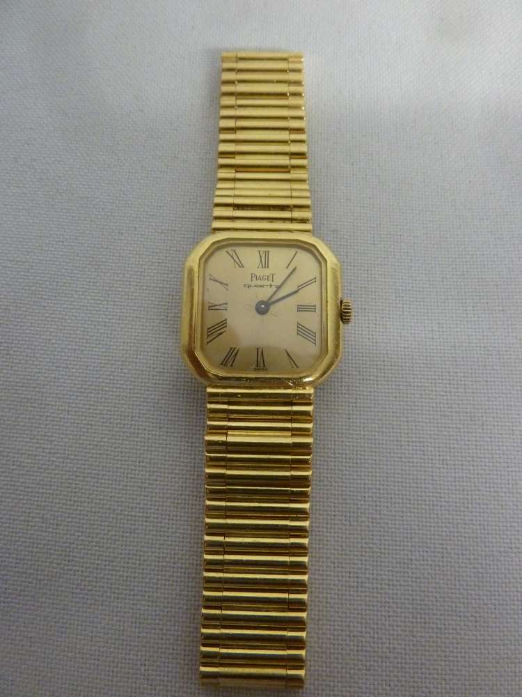 Piaget 18ct gold ladies integrated bracelet wristwatch