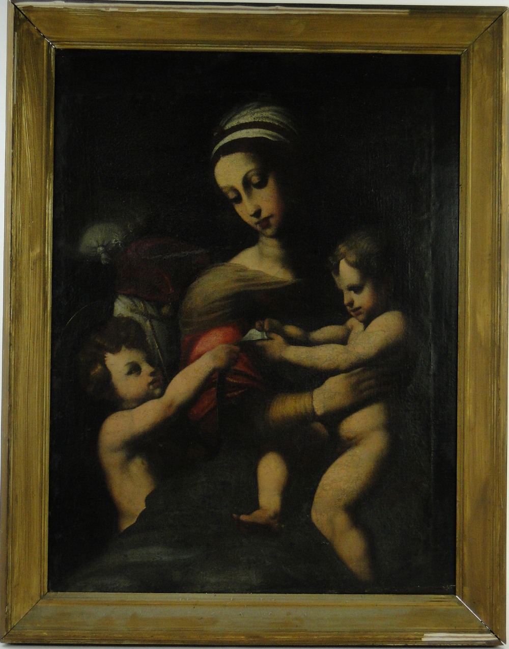 School of Raphael
oil on canvas, Madonna and child and John the Baptist, unsigned, 32" x 24",