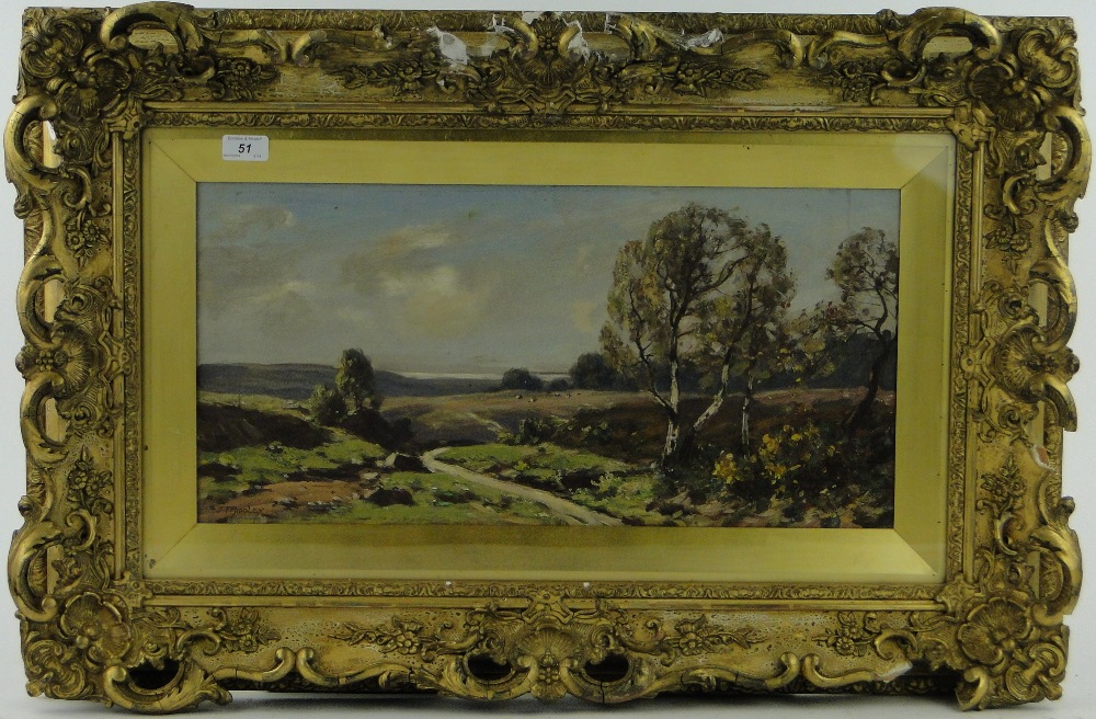J T Midgley
oil on canvas, landscape, signed, 12" x 24", together with a smaller oil on canvas by