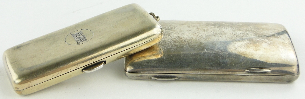 A Victorian silver card case with sprung interior, London 1883, retailers Rodrigues of Piccadilly,