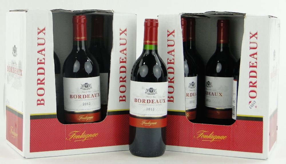 9 bottles of Bordeaux red wine.