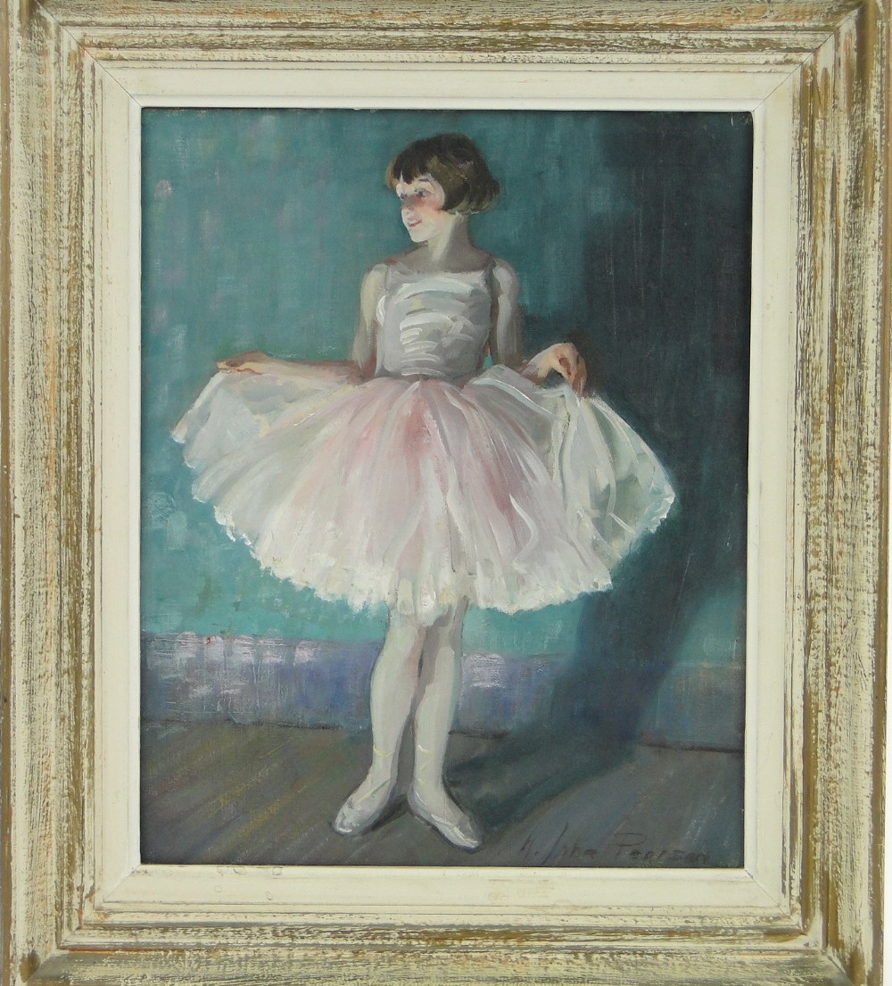 Harry John Pearson RBA (1872-1933)
oil on board, The Dress Rehearsal, signed, 16" x 13", framed.
