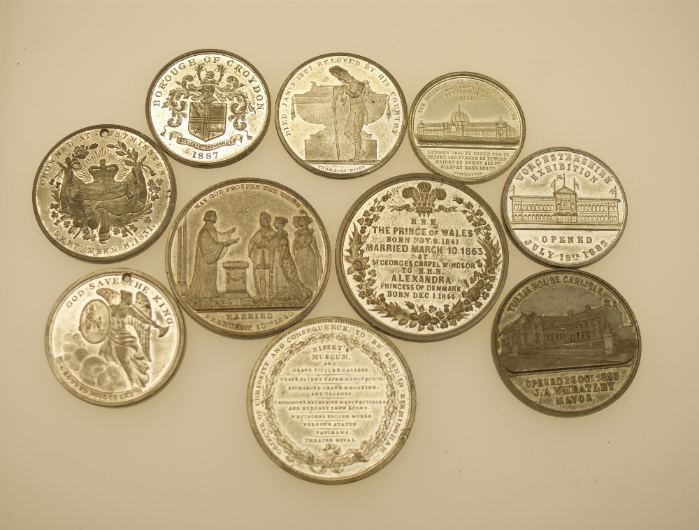 Small assortment of white metal medals comprising George III Field Marshal The Duke of York memorial