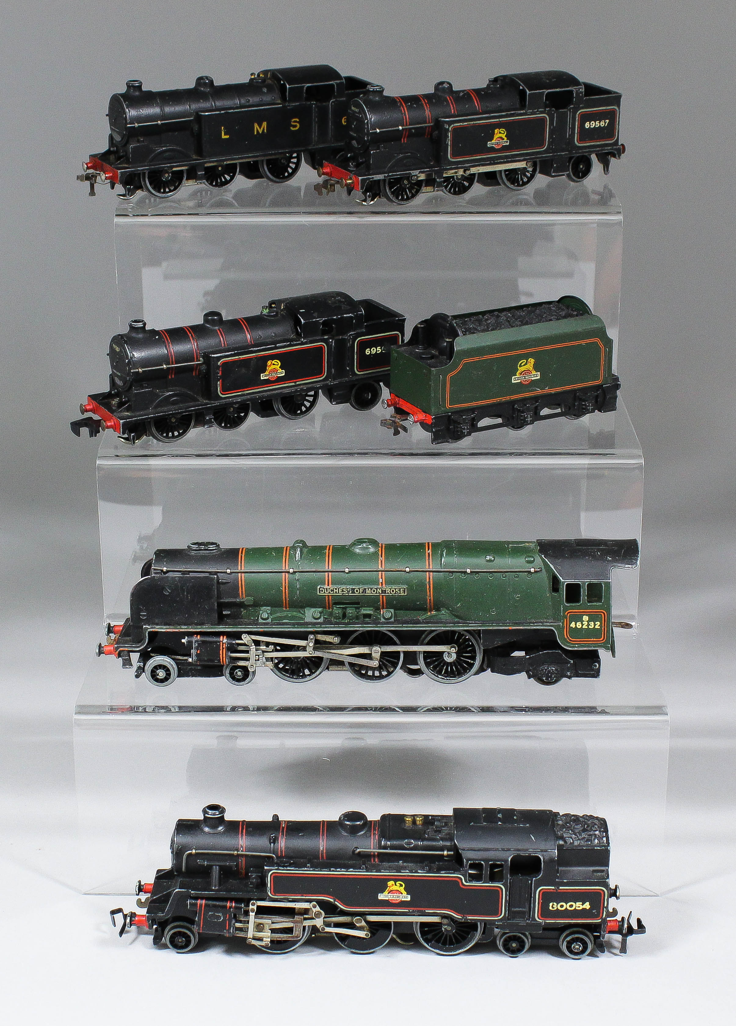 A small collection of Hornby `OO` gauge steam engines, including - ""Duchess of Montrose"" in green