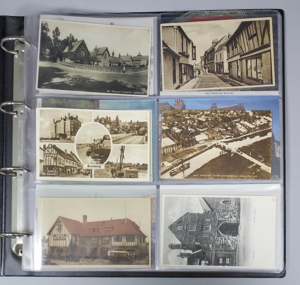 An extensive collection of early 20th Century and later postcards of Sandwich, Kent, contained in