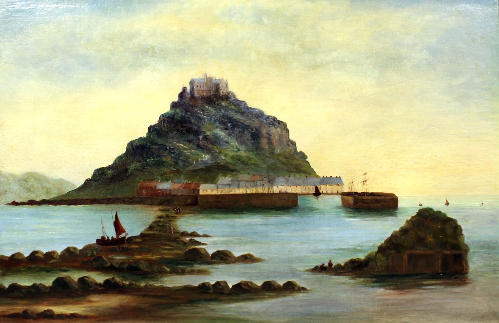 19th Century British School - Oil painting - "St. Michael`s Mount", canvas 16ins x 24ins,