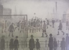 L.S LOWRY (1887-1976) LIMITED EDITION PRINT ""The Football Match"" 1383/1500, guild stamp 11"" x 15