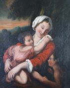BRITISH SCHOOL (late 18th/early 19th Century) OIL PAINTING ON RE-LINED CANVAS Madonna and child