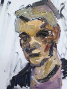 ATTRIBUTED TO ADRIAN JOHNSON IMPASTO OIL ON BOARD Portrait Unsigned  20"" x 15 ½"" (50.8cm x 39.