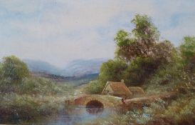 G. JENNINGS (late 19th/early 20th Century) OIL PAINTING ON CARD Pair of Landscapes Each signed