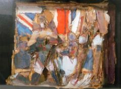 DON McKINLAY (B.1929) PAINTED CARDBOARD SCULPTURE ""Catterick Camp - British Soldiers Striptease,
