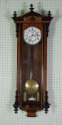 LATE NINETEENTH CENTURY FIGURED AND EBONISED VIENNA WALL CLOCK,  `The Farrington Regulator`, the 6