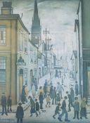 L.S. LOWRY (1887-1976) LIMITED EDITION COLOUR PRINT ""An Organ Grinder"" 15 ½"" x 20 ½"" (39.3cm x