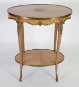 EARLY TWENTIETH CENTURY FRENCH KINGWOOD AND GILT METAL MOUNTED OCCASIONAL TABLE, the oval top