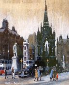 ?ARTHUR DELANEY (1927-1987) OIL ON BOARD Albert Square, Manchester 11 ½"" x 9 ½"" (29.2cm x 24.1cm)